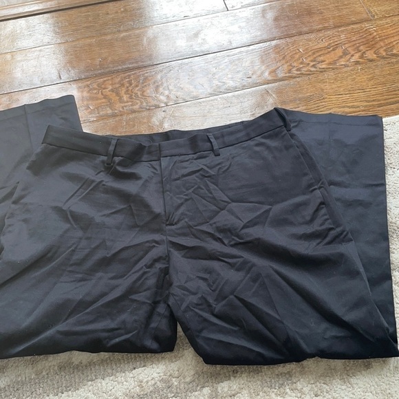 EUC Black Dress Pants Flat Front Perry Ellis Waist 38 - Picture 2 of 5